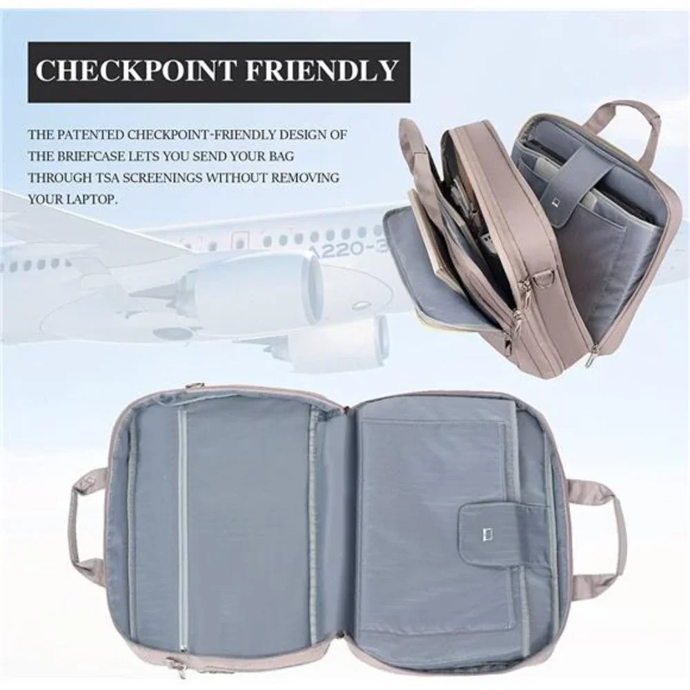 17.3 Inch Laptop Bag, Large Capacity Expandable Briefcase for Women